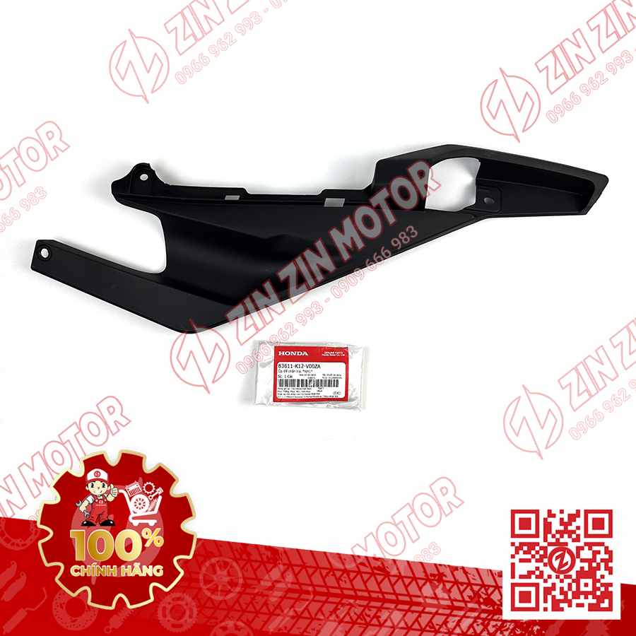 Nhựa Nhám Ốp Gác Chân Sau Lead 2017 2018 2019 2020 2021 83611-K12-V00ZA Trái Đen Chính Hãng Honda