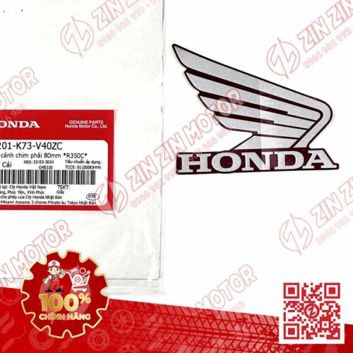 TEM CÁNH CHIM HONDA XE FUTURE 125 FI, FUTURE LED ĐỎ ĐEN 2018 BÊN PHẢI 86201K73V40ZC
