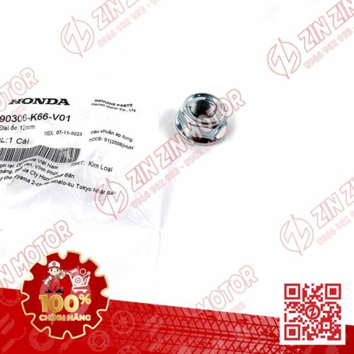 TÁN CỐT BÁNH, ĐAI ỐC MẶT BÍCH 12MM , TÁN CỐT BÁNH TRƯỚC SAU WAVE RSX 2019 2020 2021 2022 2023 , WAVE ALPHA 2017 - 2023 2024 - 2025, WAVE BLADE 110 SỬ DỤNG CHO NHIỀU DÒNG XE HONDA 90306K66V01 CHÍNH HÃNG