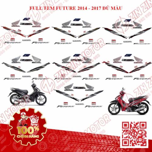 Bộ Tem Future 125 Mập, Future Fi 125, Future BXC 2014 2015 2016 2017 Chính Hãng Đủ Màu