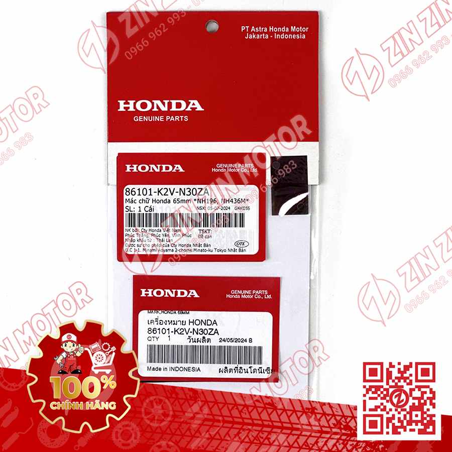 86101-K2V-N30ZA TEM HONDA ỐP ĐẦU VA125 K2V (65MM) VN 3-compressed