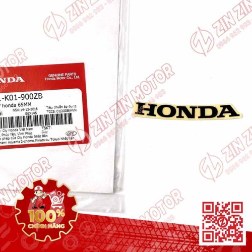 Tem Honda 65MM Dán Mặt Nạ Trước SH 2023 2024, SH 160i, SH125i Đen 86641K01900ZB Chính Hãng
