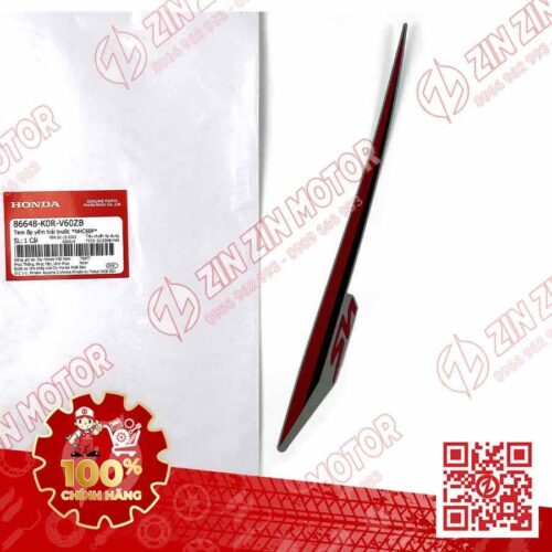 Tem Cánh Yếm, Bửng Trái SH 2024, SH 160i 2024, SH125i 2024 Đỏ Nền Xám 86648K0RV60ZB Chính Hãng