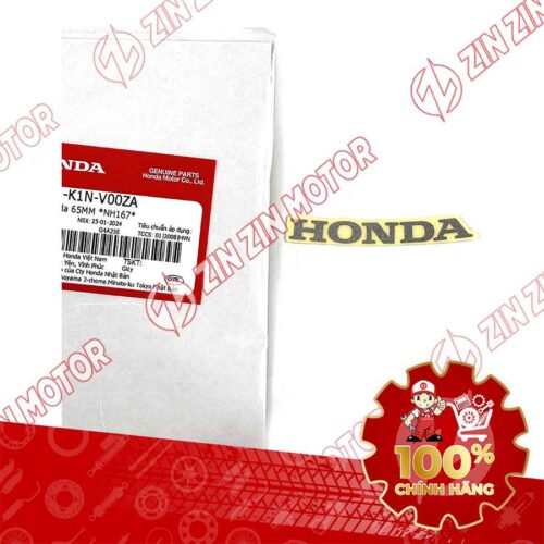 TEM CHỮ HONDA, TEM MẶT NẠ SH MODE 2020 2021 2022 2023 2024 65MM MÀU BẠC 86101K1NV00ZA CHÍNH HÃNG