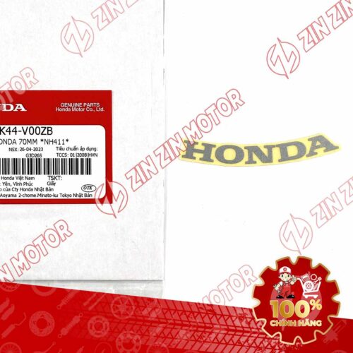 TEM MẶT NẠ VISION 2014 2015 2016 2017 2018 2019 2020 CHỮ HONDA 70MM XÁM 86101K44V00ZB CHÍNH HÃNG