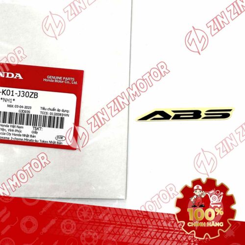 TEM ABS DÈ TRƯỚC SH MODE 2020 2021 2022 2023 2024 ABS ĐEN XE BẠC NHÁM 86611K01J30ZB CHÍNH HÃNG