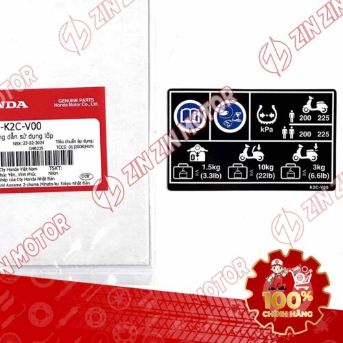 TEM CẢNH BÁO VISION 2021 2022 2023 2024 TẢI TRỌNG, LÁI XE AN TOÀN 87505K2CV00 CHÍNH HÃNG