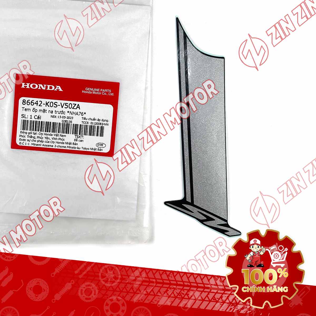 86642-K0S-V50ZA TEM MẶT NẠ NHỎ SH20 XÁM TRẮNG VN 111-compressed