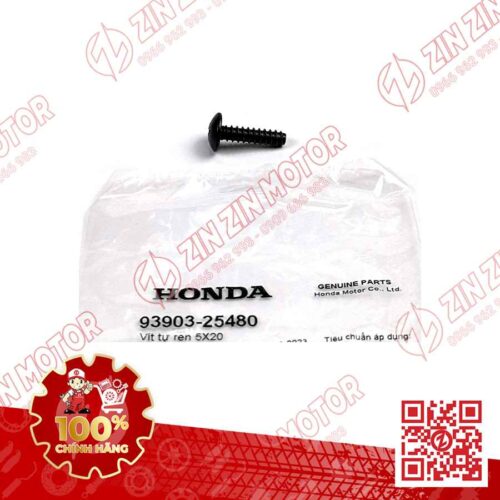 VÍT TỰ REN 5X20MM ĐEN DÙNG CHUNG NHIỀU DÒNG XE HONDA 9390325480 CHÍNH HÃNG