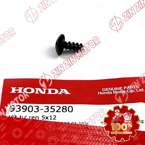 VÍT TỰ REN 5X12MM ĐEN DÙNG CHUNG NHIỀU DÒNG XE HONDA 9390335280 CHÍNH HÃNG
