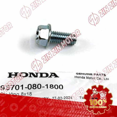 BU LÔNG MẶT BÍCH 8X18MM DÙNG CHUNG NHIỀU LOẠI XE HONDA LEAD 2021+, VISION 2021+, WINNER V1, FUTURE 2018+, WAVE RSX 2019+ ; ỐC, BU LÔNG 8X18MM BẮT THANH ĐỂ CHÂN TRƯỚC WAVE RSX 2019 2020 2021 2022 2023 , WAVE ALPHA 2017 - 2023 2024 - 2025, WAVE BLADE 110 957010801800 CHÍNH HÃNG