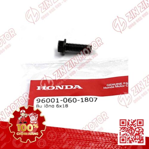 BU LÔNG LỤC GIÁC 6X18MM ĐEN DÙNG CHUNG NHIỀU DÒNG XE HONDA 960010601807 CHÍNH HÃNG