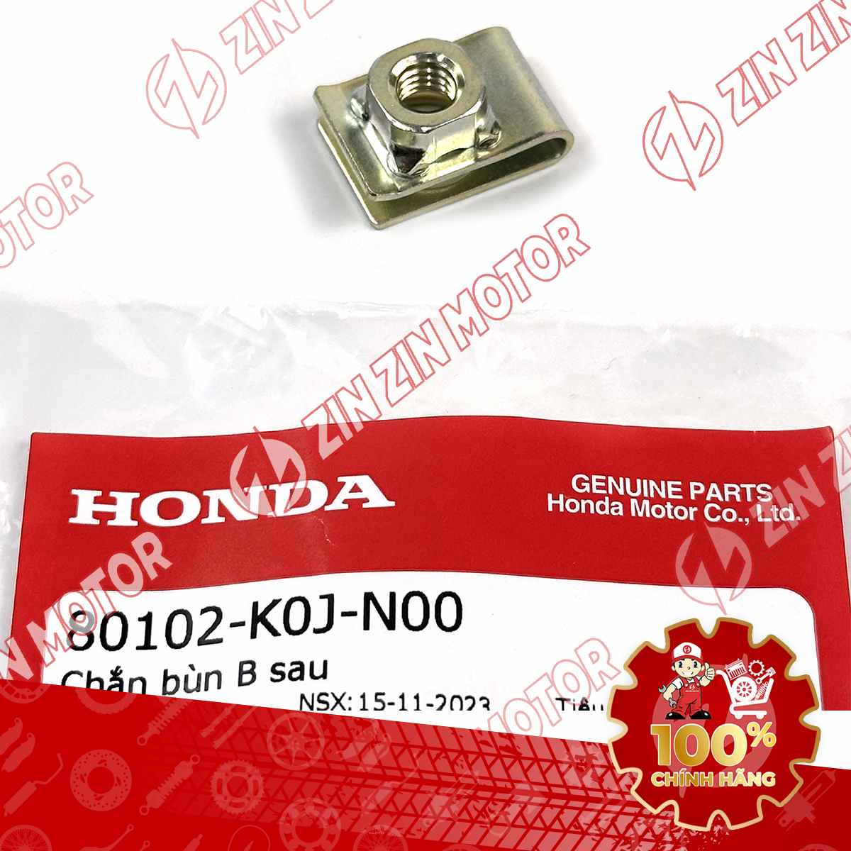 ĐAI ỐC KẸP 6MM 80102-K0J-N00 DÙNG CHUNG NHIỀU LOẠI XE HONDA CHÍNH HÃNG - ZZM