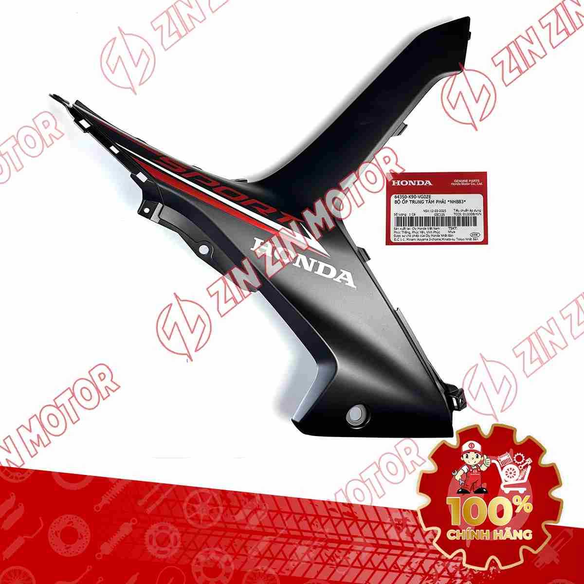 ỐP TRUNG TÂM WAVE RSX ĐEN XÁM 2021-2022 BÊN PHẢI 64350K90VG0ZE CHÍNH HÃNG