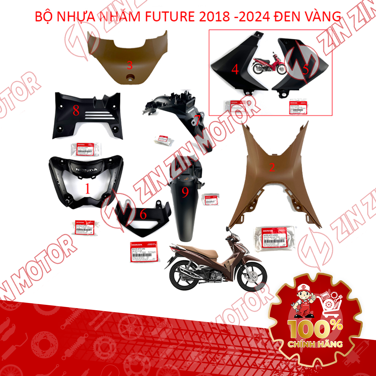 FULL NHỰA NHÁM FUT18 VÀNG NÂU 3