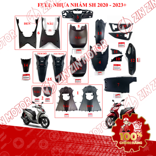 Full Dàn Áo Nhựa Nhám SH 2020 - 2024+, SH160i 2023 2024+, SH 150i 2020 2021 2022, SH 125i 2020 - 2024+ Chính Hãng Honda
