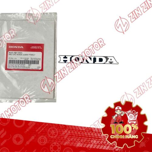 TEM CHỮ HONDA DÁN CÁNH YẾM TRONG WAVE ALPHA 2024 2025 110MM CHỮ TRẮNG NỀN ĐEN 86101K89V90ZA CHÍNH HÃNG