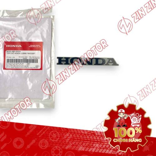 TEM CHỮ HONDA DÁN CÁNH YẾM TRONG WAVE ALPHA 2024 2025 110MM CHỮ ĐEN NỀN XÁM 86101K89VD0ZA CHÍNH HÃNG