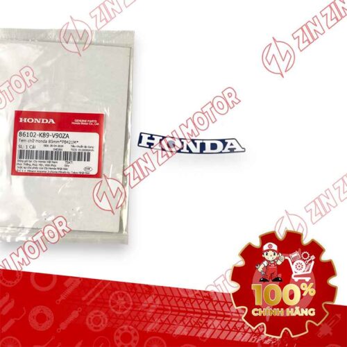 TEM CHỮ HONDA MẶT NẠ WAVE ALPHA 2024 2025 85MM TRẮNG NỀN XANH ĐẬM 86102K89V90ZA CHÍNH HÃNG