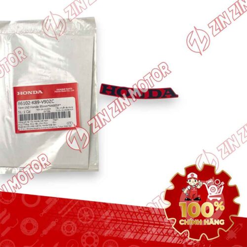 TEM CHỮ HONDA MẶT NẠ WAVE ALPHA 2024 2025 85MM ĐEN NỀN ĐỎ 86102K89V90ZC CHÍNH HÃNG