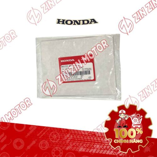 TEM CHỮ HONDA MẶT NẠ WAVE ALPHA 2024 2025 85MM ĐEN NỀN VÀNG 86102K89VB0ZA CHÍNH HÃNG