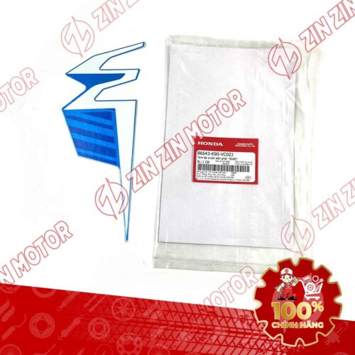 TEM ỐP TRƯỚC WAVE RSX 2019 2020 PHIÊN BẢN BÁNH CĂM PHANH CƠ/ĐĨA XE XANH BÊN PHẢI 86643K90VC0ZJ CHÍNH HÃNG