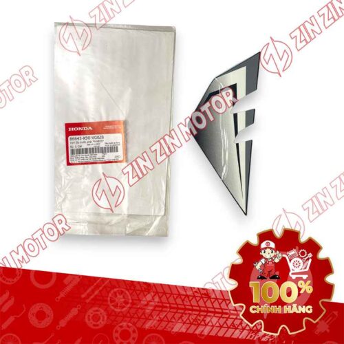 TEM ỐP TRƯỚC WAVE RSX 2021 2022 PHIÊN BẢN BÁNH MÂM THẮNG ĐĨA XE TRẮNG ĐEN BÊN PHẢI 86643K90VG0ZB CHÍNH HÃNG