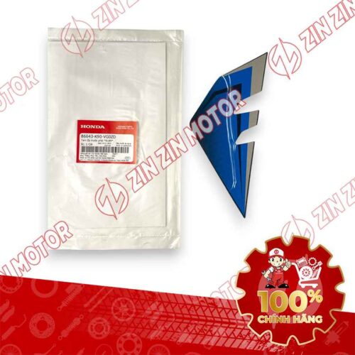 TEM ỐP TRƯỚC WAVE RSX 2021 2022 PHIÊN BẢN BÁNH MÂM THẮNG ĐĨA XE XANH ĐEN BÊN PHẢI 86643K90VG0ZD CHÍNH HÃNG