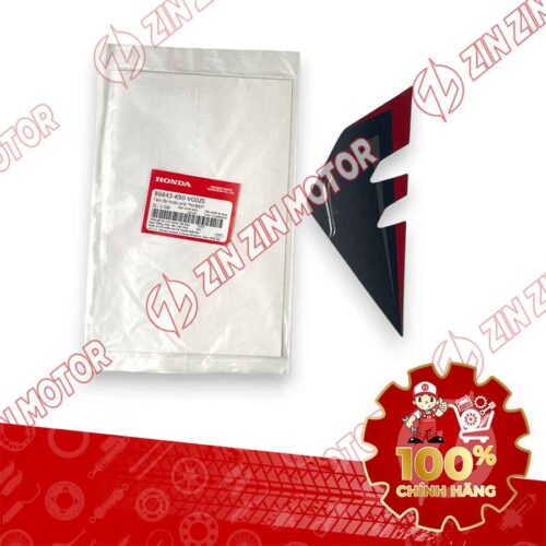 TEM ỐP TRƯỚC WAVE RSX 2021 2022 PHIÊN BẢN BÁNH CĂM PHANH CƠ/ĐĨA XE XÁM ĐEN BÊN PHẢI 86643K90VG0ZE CHÍNH HÃNG