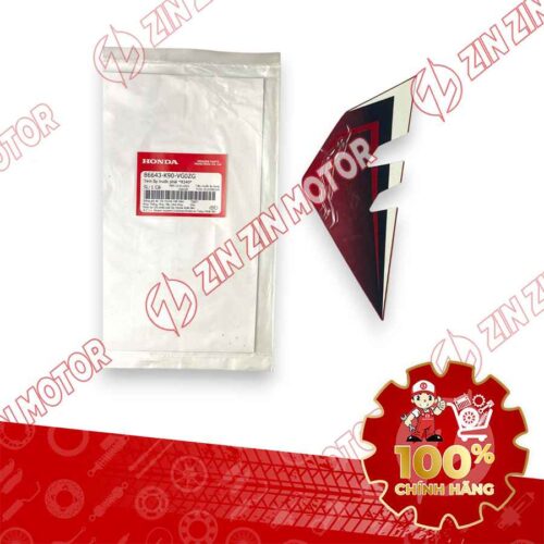 TEM ỐP TRƯỚC WAVE RSX 2021 2022 PHIÊN BẢN BÁNH CĂM PHANH CƠ/ĐĨA XE ĐỎ ĐEN BÊN PHẢI 86643K90VG0ZG CHÍNH HÃNG