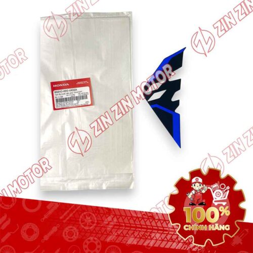 TEM ỐP TRƯỚC WAVE RSX 2023 PHIÊN BẢN THỂ THAO BÁNH MÂM PHANH ĐĨA XE XANH ĐẬM BÊN PHẢI 86643K90VK0ZA CHÍNH HÃNG