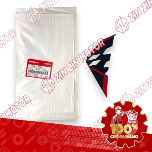 TEM ỐP TRƯỚC WAVE RSX 2023 PHIÊN BẢN THỂ THAO BÁNH MÂM PHANH ĐĨA XE ĐỎ BÊN PHẢI 86643K90VK0ZC CHÍNH HÃNG