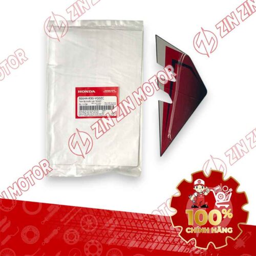 TEM ỐP TRƯỚC WAVE RSX 2021 2022 PHIÊN BẢN BÁNH MÂM THẮNG ĐĨA XE ĐỎ ĐEN BÊN TRÁI 86644K90VG0ZC CHÍNH HÃNG