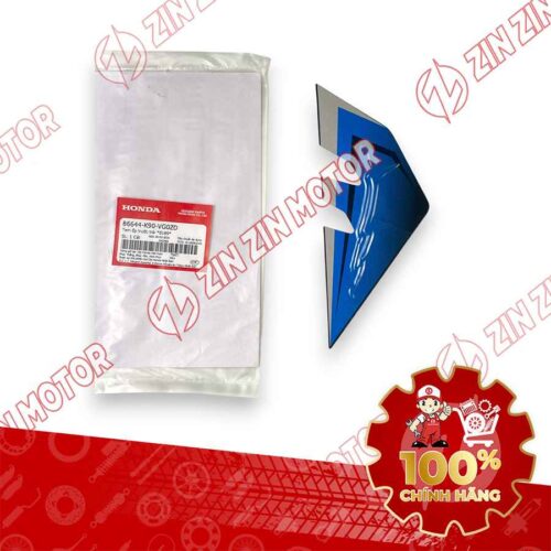 TEM ỐP TRƯỚC WAVE RSX 2021 2022 PHIÊN BẢN BÁNH MÂM THẮNG ĐĨA XE XANH ĐEN BÊN TRÁI 86644K90VG0ZD CHÍNH HÃNG
