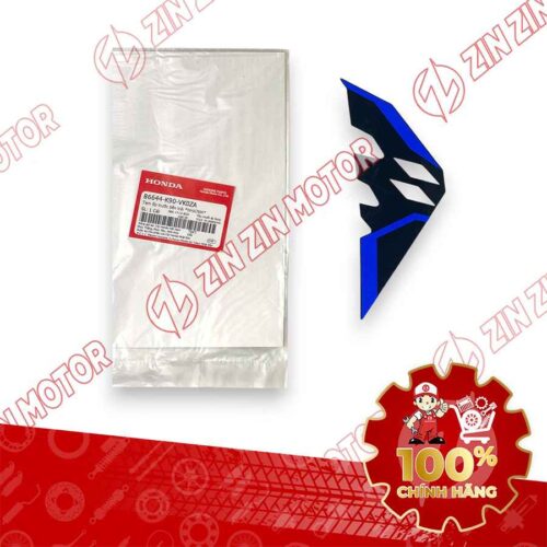 TEM ỐP TRƯỚC WAVE RSX 2023 PHIÊN BẢN THỂ THAO BÁNH MÂM PHANH ĐĨA XE XANH ĐẬM BÊN TRÁI 86644K90VK0ZA CHÍNH HÃNG