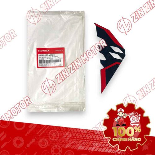 TEM ỐP TRƯỚC WAVE RSX 2023 PHIÊN BẢN THỂ THAO BÁNH MÂM PHANH ĐĨA XE ĐỎ BÊN TRÁI 86644K90VK0ZC CHÍNH HÃNG