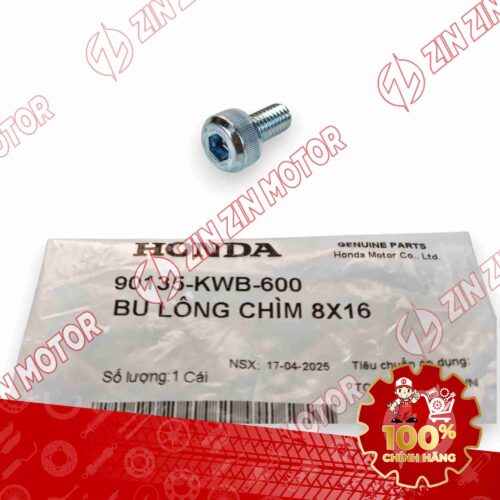 ỐC, BU LÔNG CHÌM 8X16 BẮT PÁT GÁC CHÂN SAU WAVE ALPHA 2017 - 2023 2024 - 2025, WAVE BLADE 110 90135KWB600 CHÍNH HÃNG