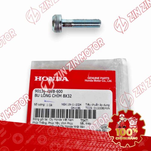 ỐC, BU LÔNG 8X32 BẮT PÁT GÁC CHÂN SAU WAVE RSX 2019 2020 2021 2022 2023 , WAVE ALPHA 2017 - 2023 2024 - 2025, WAVE BLADE 110 90136KWB600 CHÍNH HÃNG