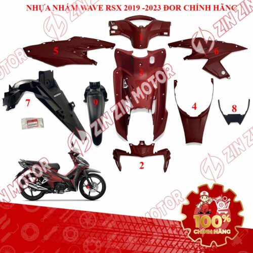 Dàn Áo Nhựa Nhám Wave RSX 2019 2020 2021 2022 2023 Màu Đỏ Chính Hãng - ZZM