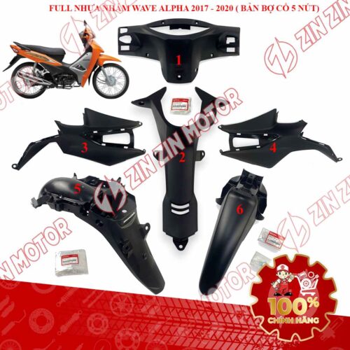 Dàn Áo Nhựa Nhám Wave Alpha 2017 2018 2019 2020 (Có Công Tắc Tắt Đèn) Chính Hãng