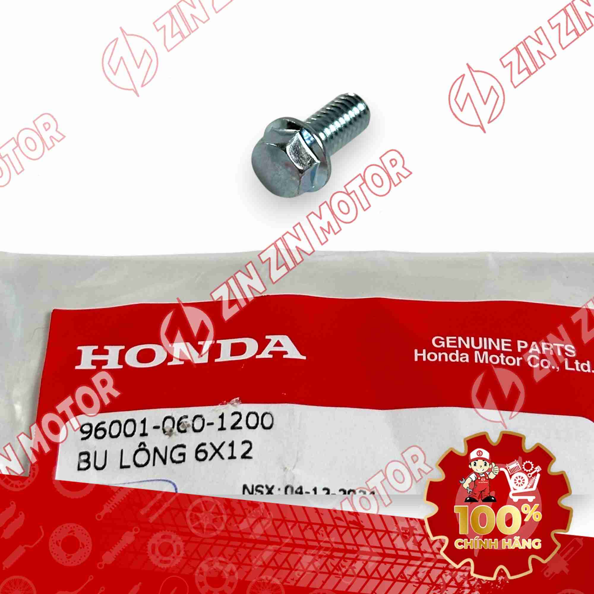 ỐC, BU LÔNG 6X12MM BẮT DÈ TRƯỚC WAVE RSX 2019 2020 2021 2022 2023 , WAVE ALPHA 2017 - 2023 2024 - 2025 960010601200 CHÍNH HÃNG Copy