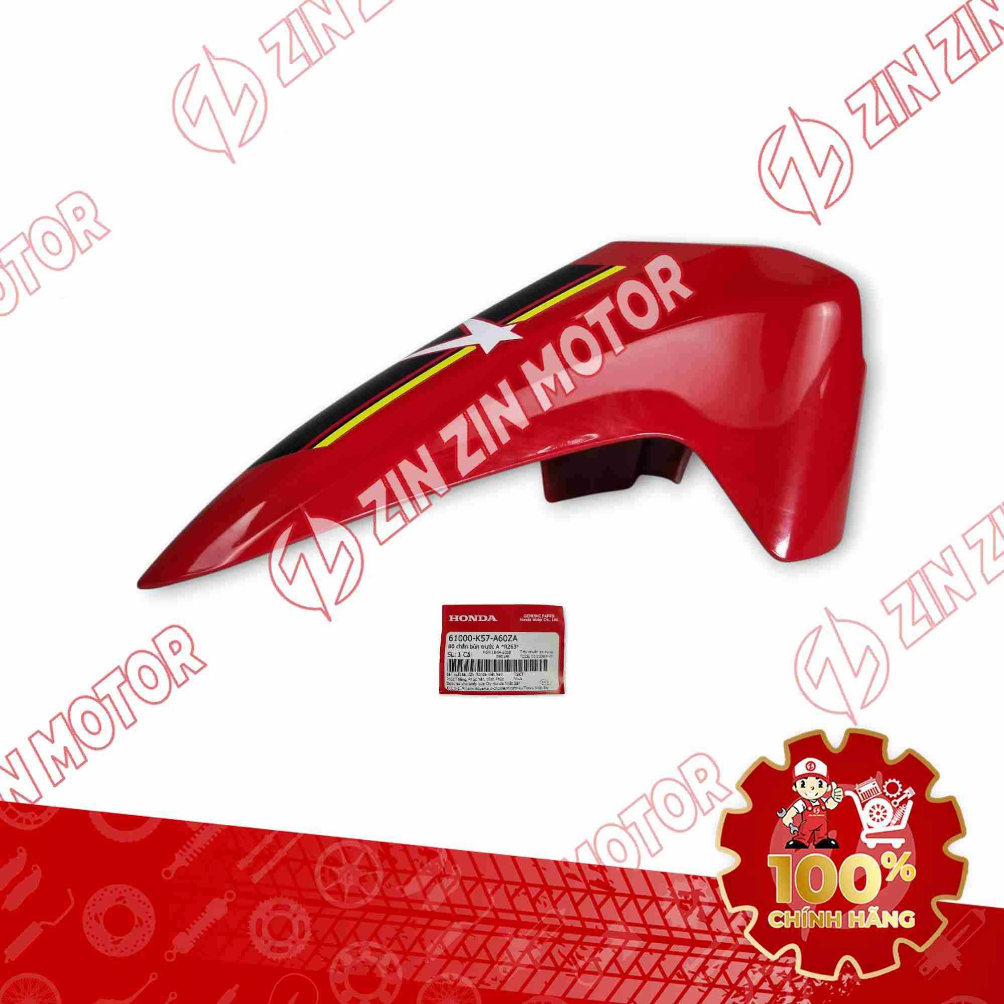 ĐÈ TRƯỚC WAVE BLADE 110 2017 - 2025 ĐỎ RACING 61000K57A60ZA CHÍNH HÃNG