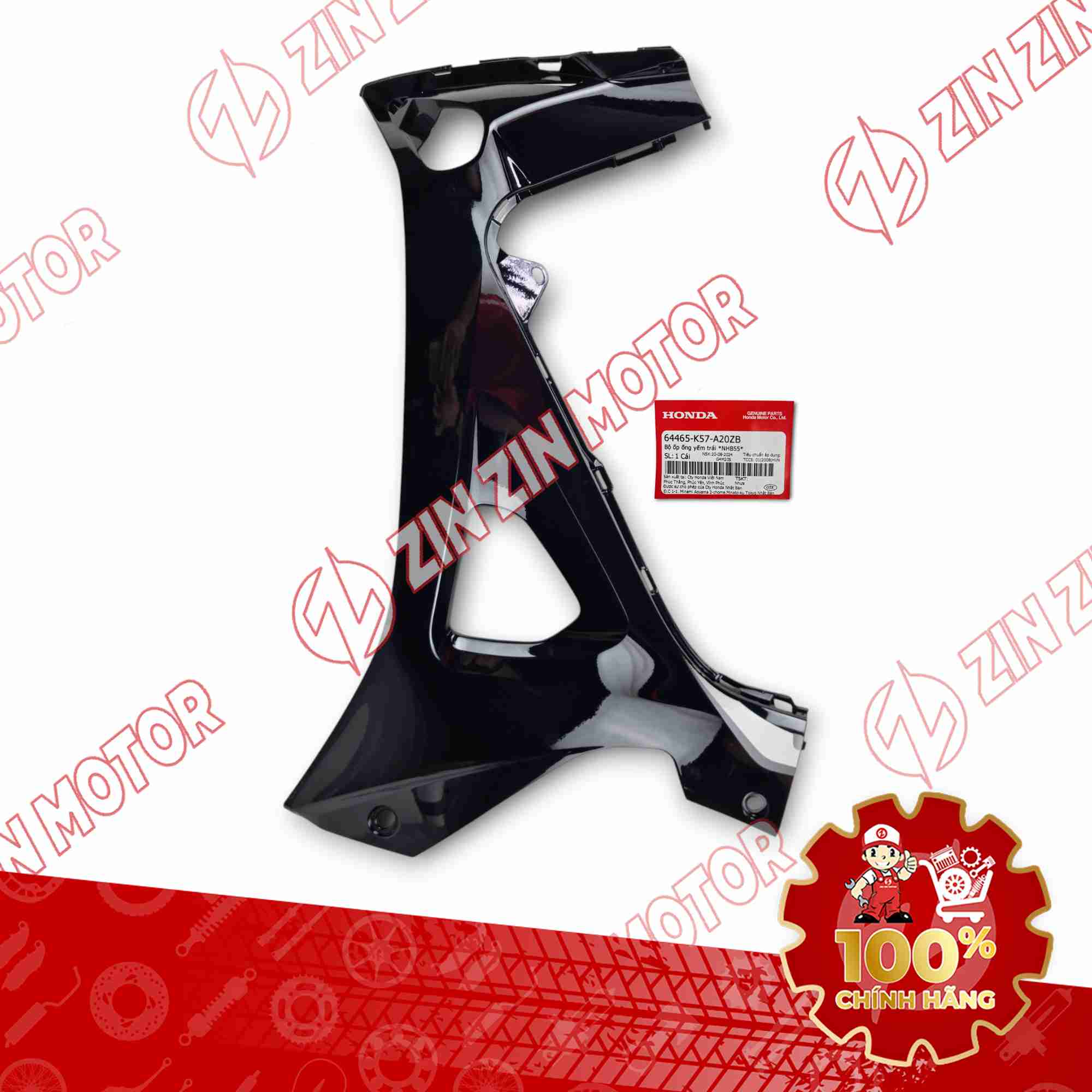 ỐP CÁNH YẾM TRONG WAVE BLADE 110 ĐEN TRẮNG 2017 BẢN THỂ THAO BÊN TRÁI 64465K57A20ZB CHÍNH HÃNG