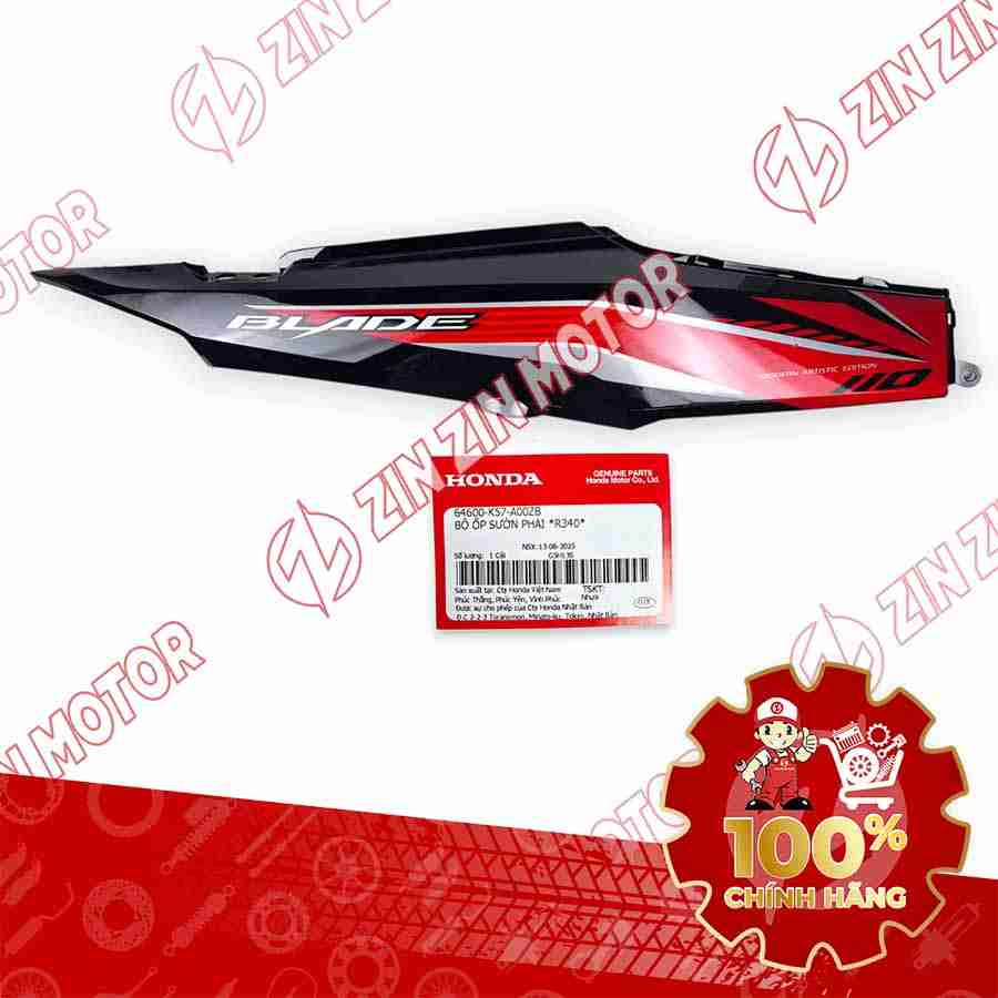 ỐP SƯỜN WAVE BLADE 110 ĐỎ ĐEN 2017 BẢN TIÊU CHUẨN BÊN PHẢI 64600K57A00ZB CHÍNH HÃNG