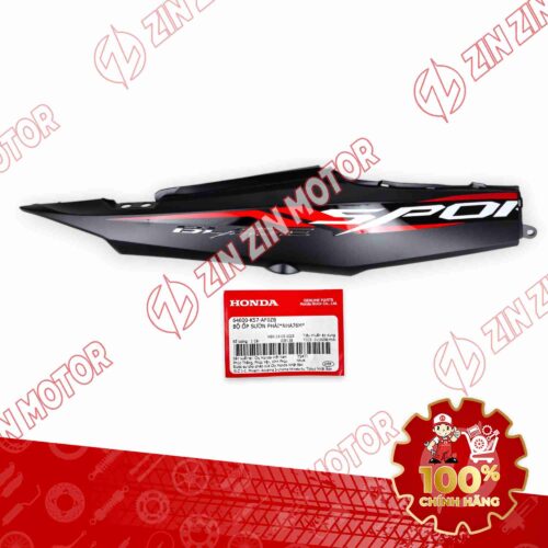 ỐP SƯỜN WAVE BLADE 110 ĐEN ĐỎ 2023 BẢN THỂ THAO BÊN PHẢI 64600K57AF0ZB CHÍNH HÃNG