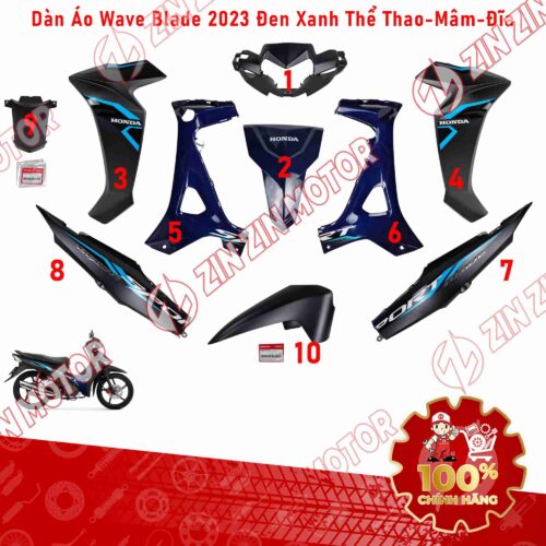 Alternative view of BỘ DÀN ÁO WAVE BLADE 110 2017 - 2025 ĐỦ MÀU CHÍNH HÃNG