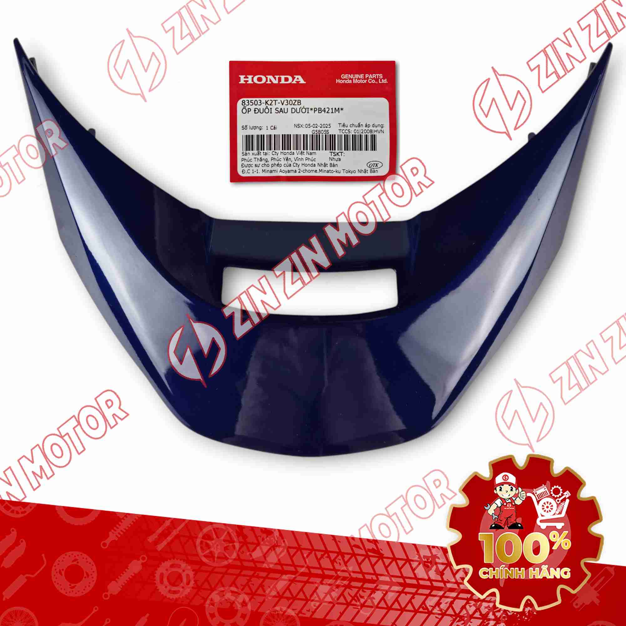 NẮP ỐP ĐUÔI SAU LEAD 125 2025 XANH DƯƠNG ĐẬM MIẾNG DƯỚI 83503K2TV30ZB CHÍNH HÃNG
