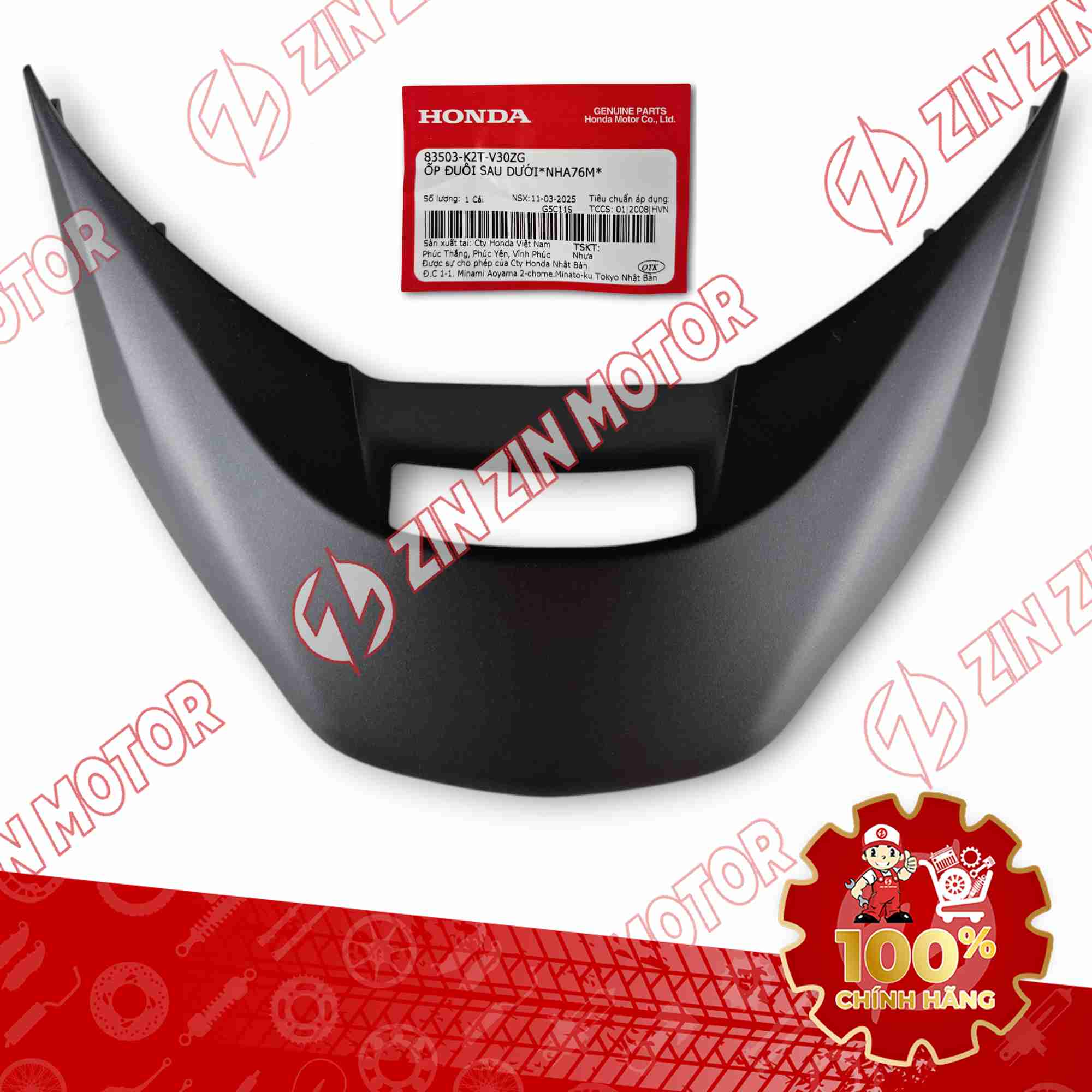 NẮP ỐP ĐUÔI SAU LEAD 125 2025 ĐEN NHÁM MIẾNG DƯỚI 83503K2TV30ZG CHÍNH HÃNG