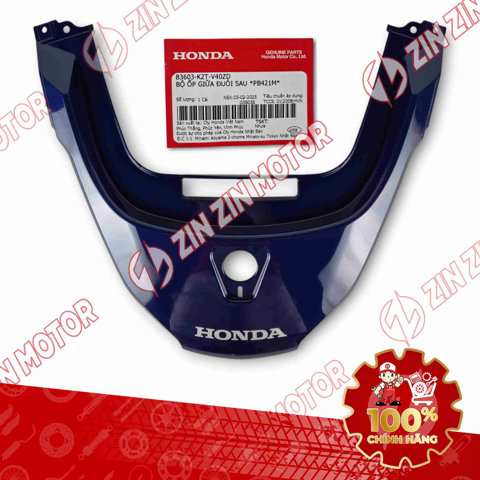 NẮP ỐP ĐUÔI SAU LEAD 125 2025 XANH DƯƠNG ĐẬM MIẾNG TRÊN 83603K2TV40ZD CHÍNH HÃNG