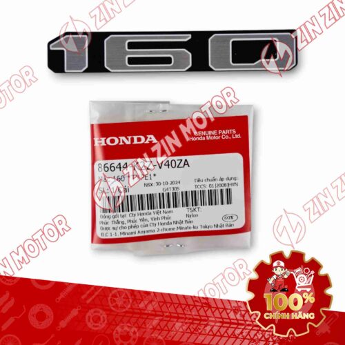 TEM SỐ 160 YẾM XE AIR BLADE (AB) 160 2025 TRẮNG NỀN ĐEN 86644K2ZV40ZA CHÍNH HÃNG